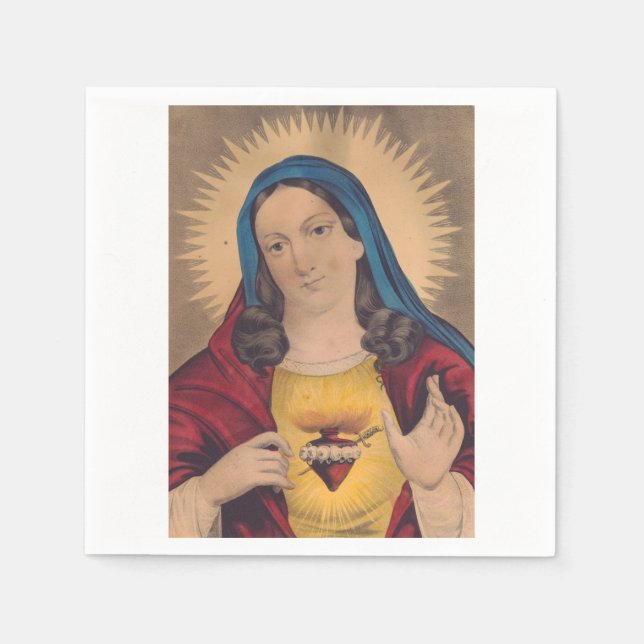Serviette En Papier Sacré-Cœur de Marie (Devant)