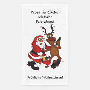 Serviette En Papier Sacs Prost it - Joyeux Noël ! Texte allemand