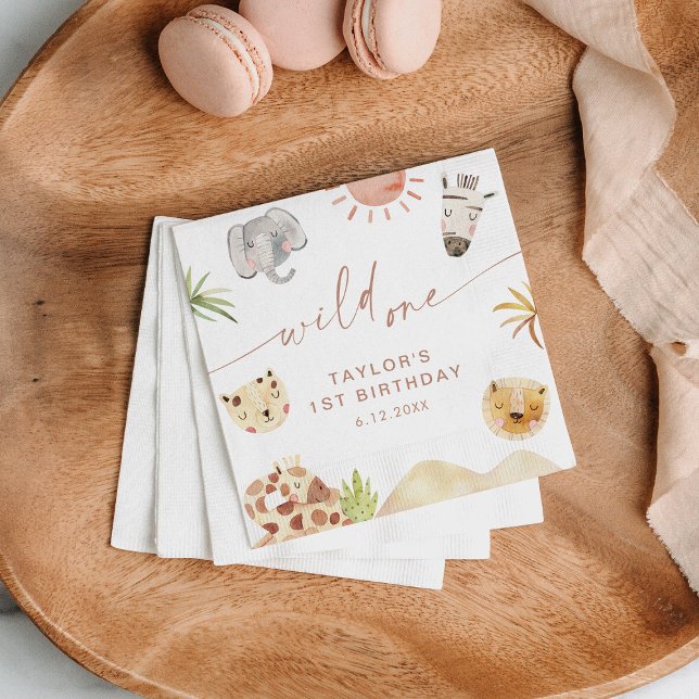 Serviette En Papier SAFARI 1er anniversaire Fête Favoriser (Créateur téléchargé)