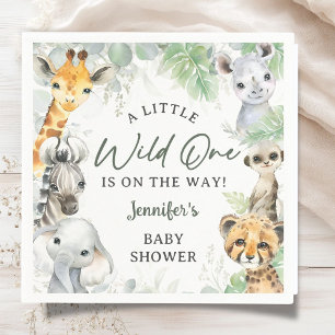 Serviette En Papier Safari Animaux de la Jungle Baby Shower Fille ou G