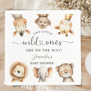 Serviette En Papier Safari Animaux Sauvages Fête de Naissance Jumeaux