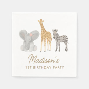 Serviette En Papier Safari Anniversaire