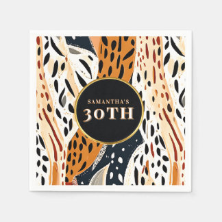 Serviette En Papier Safari Boho African Animal Print picnic