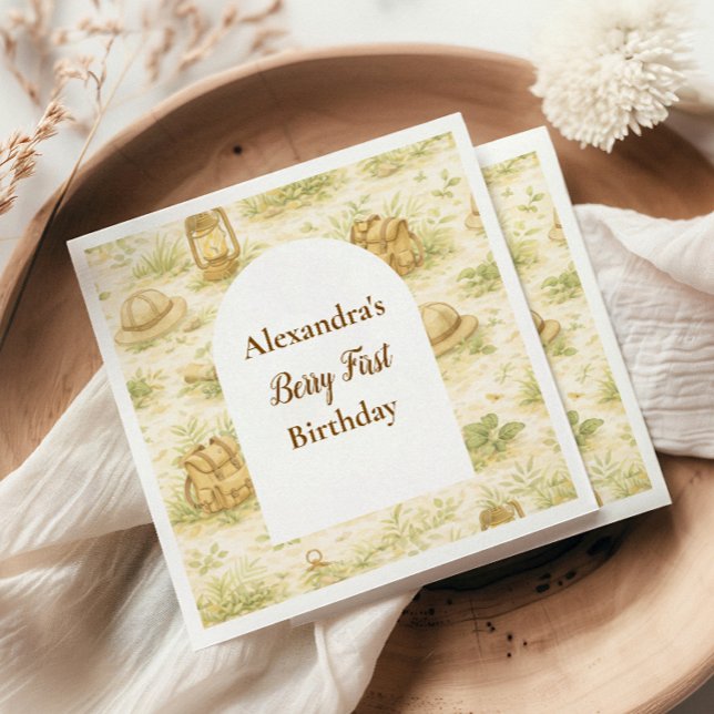 Serviette En Papier Safari Conte de Fées Premier Anniversaire (Créateur téléchargé)