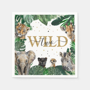 Serviette En Papier Safari de la Jungle tropicale Animaux Anniversaire