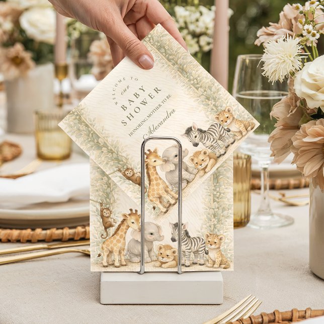 Serviette En Papier Safari Jungle Animals Arch Baby Shower (Créateur téléchargé)