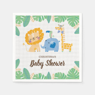 Serviette En Papier Safari Jungle Baby shower Napkin
