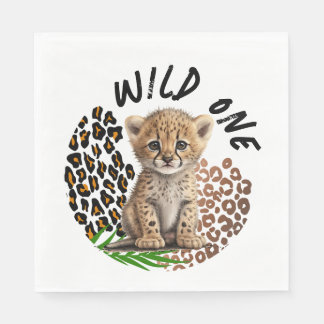 Serviette En Papier Safari Leopard Anniversaire Wild One Two Wild Part