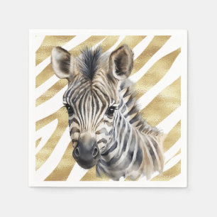 Serviette En Papier Safari or Zebra Wild Un Anniversaire