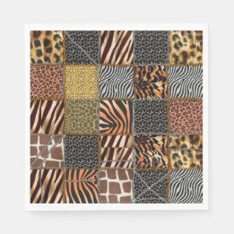 Serviette En Papier Safari patchwork Papier serviettes