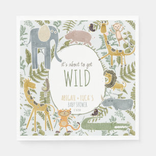Serviette En Papier Safari sauvage Jungle Animaux Baby shower botaniqu