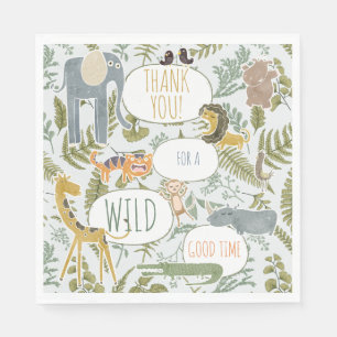 Serviette En Papier Safari sauvage Jungle Animaux Baby shower botaniqu