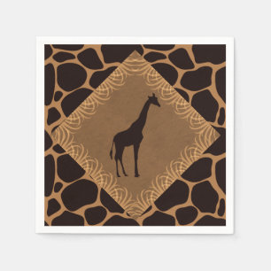 Serviette En Papier Safari Thème Giraffe