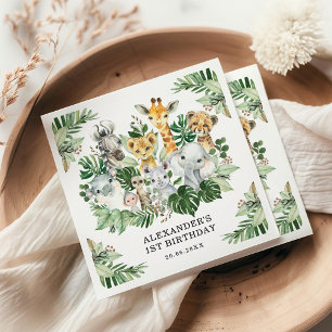 Serviette En Papier Safari tropical Animaux sauvages de la Jungle