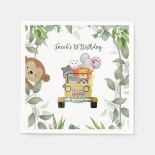 Serviette En Papier Safari Wild Un 1er anniversaire Boy Party Approvis