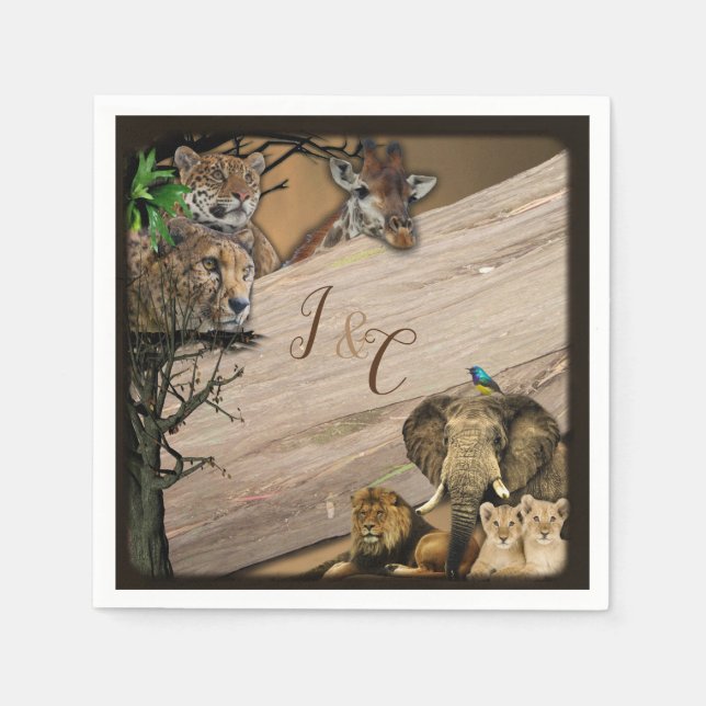 Serviette En Papier Safari Wildlife Party Napkins (Devant)