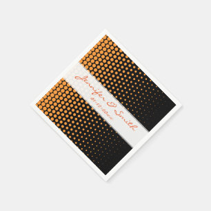 Serviette En Papier Saffron Polka Dot Noir moderne
