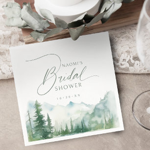 Serviette En Papier Sage aquarelle Montagne Rustique Baby Shower de ma