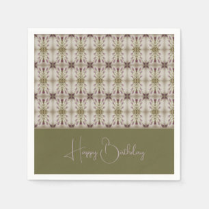Serviette En Papier Sage Beige Vert Et Violet