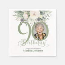 Sage Floral Photo 90e Anniversaire
