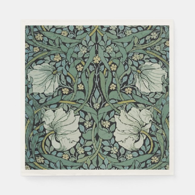 Serviette En Papier Sage Floral William Morris (Devant)