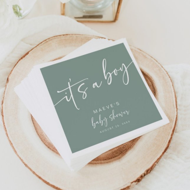 Serviette En Papier Sage Green Baby shower papier serviettes moderne g (Créateur téléchargé)