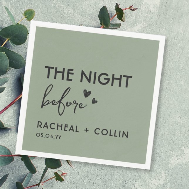 Serviette En Papier Sage Green Chic Simple Moderne Dîner De Répétition (Créateur téléchargé)