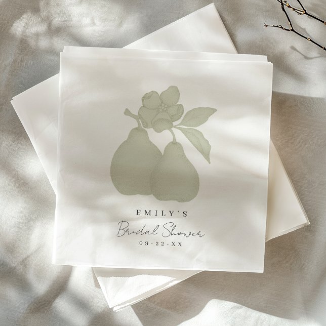 Serviette En Papier Sage Green Perfect Fête des mariées de poire Napki (Pear Napkins)