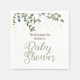 Serviette En Papier Sage Green Safari Jungle Baby shower neutre