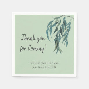 Serviette En Papier Sage Green Willow Branch Mariage botanique Thème