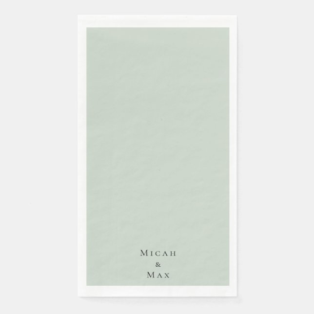 Serviette En Papier Sage Mariage personnalisé (Devant)