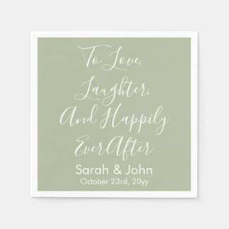 Serviette En Papier Sage Personnalisé Script Mariage Réception