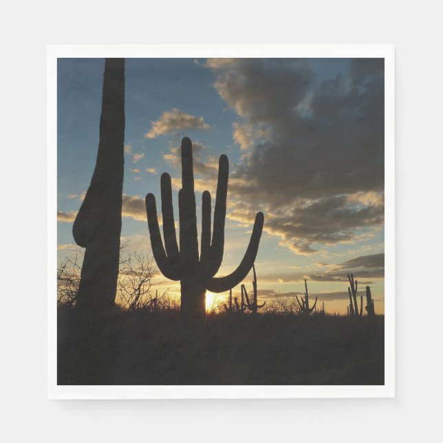 Serviette En Papier Saguaro Sunset II Arizona (Devant)