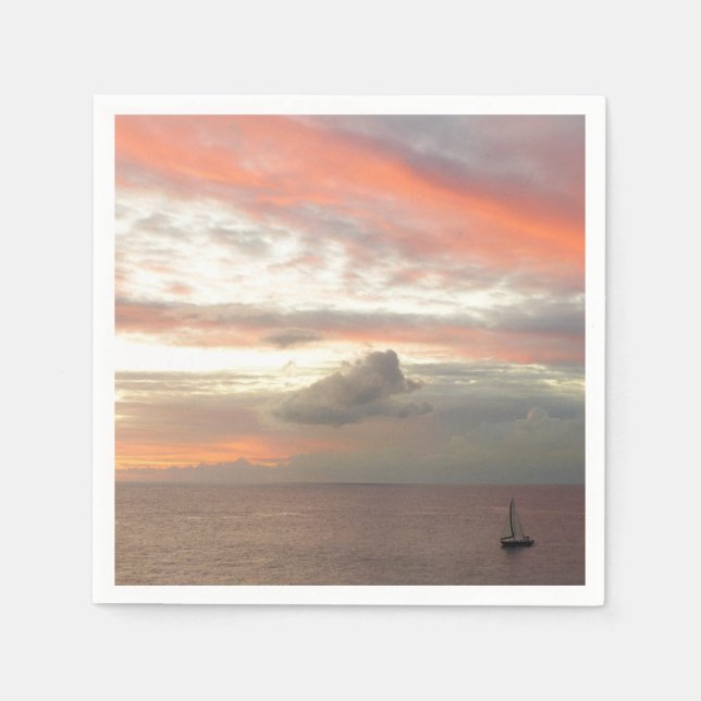 Serviette En Papier Sailboat de Sunset Beautiful (Devant)