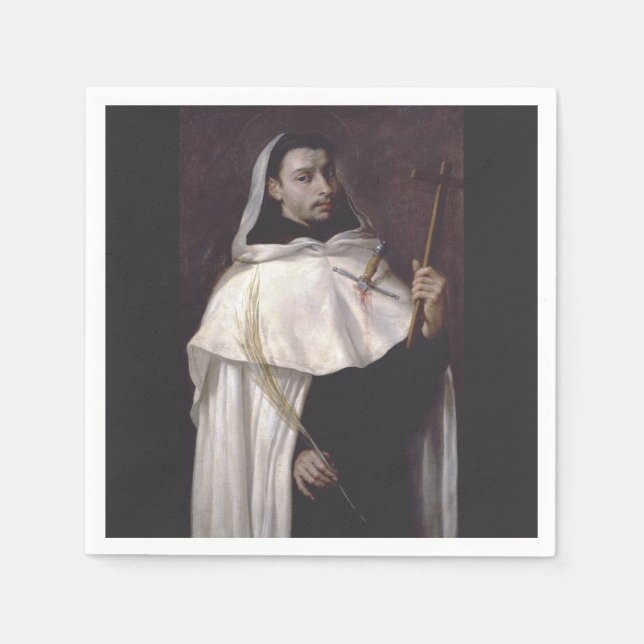 Serviette En Papier Saint Ange de Jérusalem Martyr et Prêcheur (Devant)