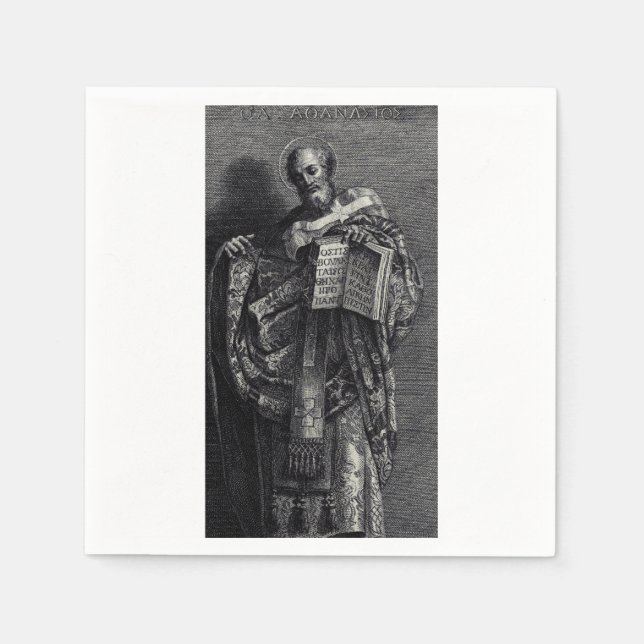 Serviette En Papier Saint Athanase d'Alexandrie Pape et Patriarche (Devant)