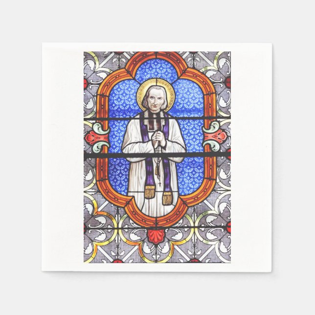 Serviette En Papier Saint Jean Baptiste Marie Vianney (Devant)