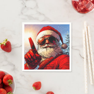 Serviette En Papier Saint Jolly Père Noël Divine Glow