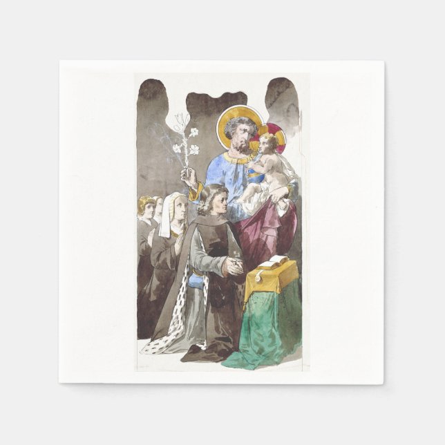 Serviette En Papier Saint Joseph Patron de l'Église universelle (Devant)