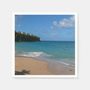 Serviette En Papier Saint Lucia Beach Paysage tropical
