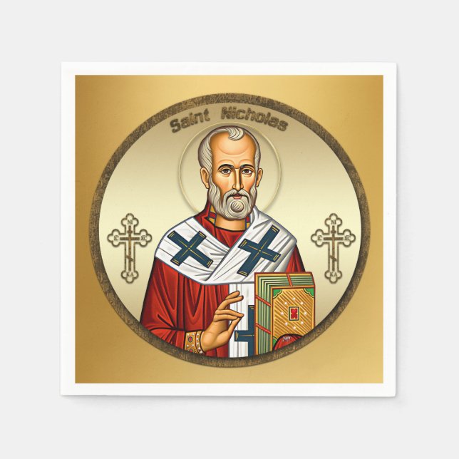 Serviette En Papier Saint Nicholas (Devant)
