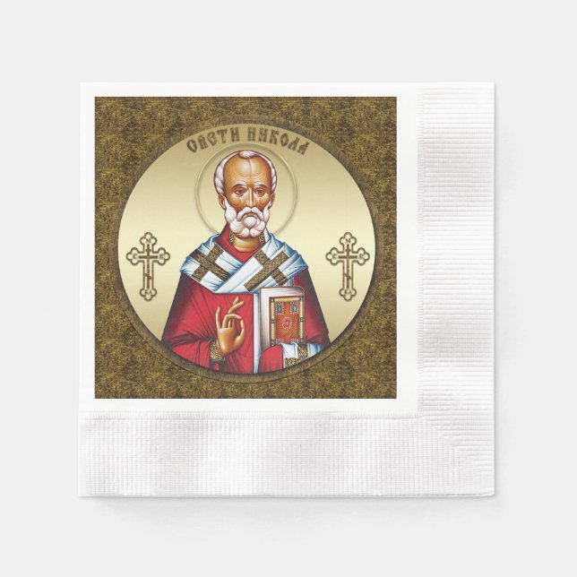 Serviette En Papier Saint Nicholas (Devant)