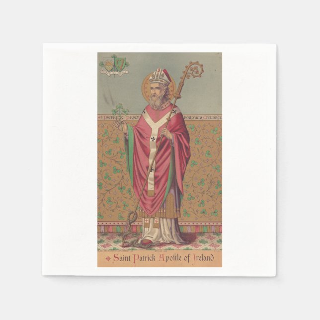 Serviette En Papier Saint Patrick Apôtre d'Irlande (Devant)