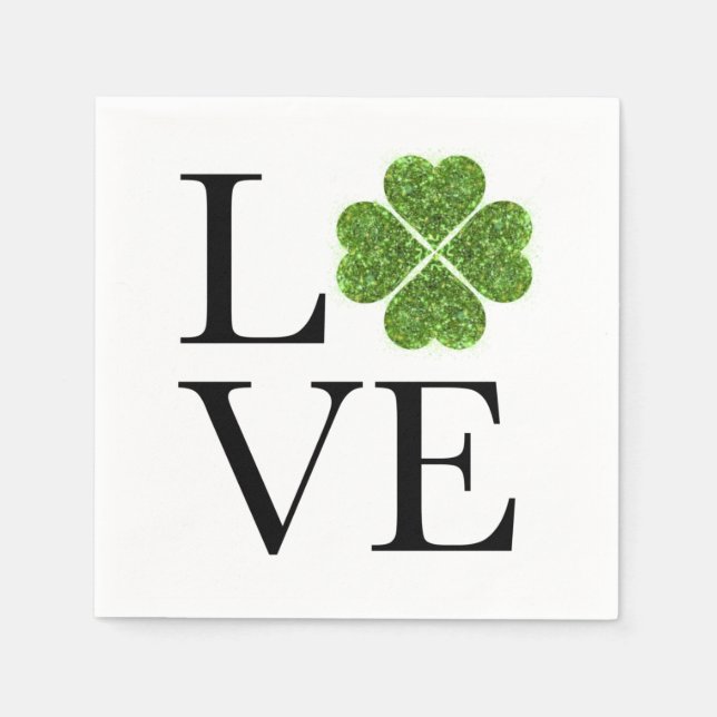 Serviette En Papier Saint Patrick's day - Amour | shamrock de parties  (Devant)