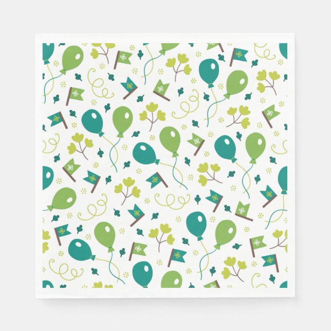 Serviette En Papier Saint Patrick's Day Ballons verts Drapeaux amusant (Devant)