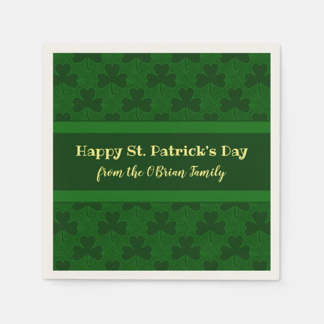 Serviette En Papier Saint Patrick's Day Customisé (Devant)