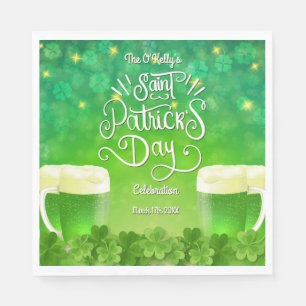 Serviette En Papier Saint Patrick's Day Green Beer Party