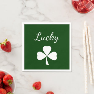 Serviette En Papier Saint Patrick's Day Lucky Shamrock Green