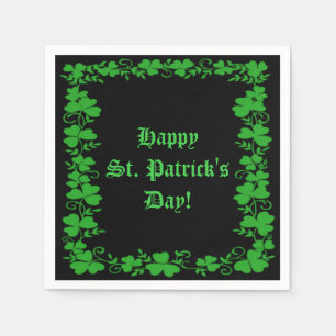 Serviette En Papier Saint Patrick's Day Serviettes Shamrock vert et no