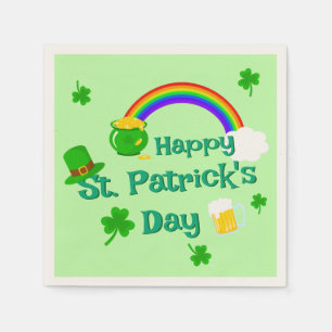 Serviette En Papier Saint Patrick's Day Shamrock Pot of Gold Celtic Kn